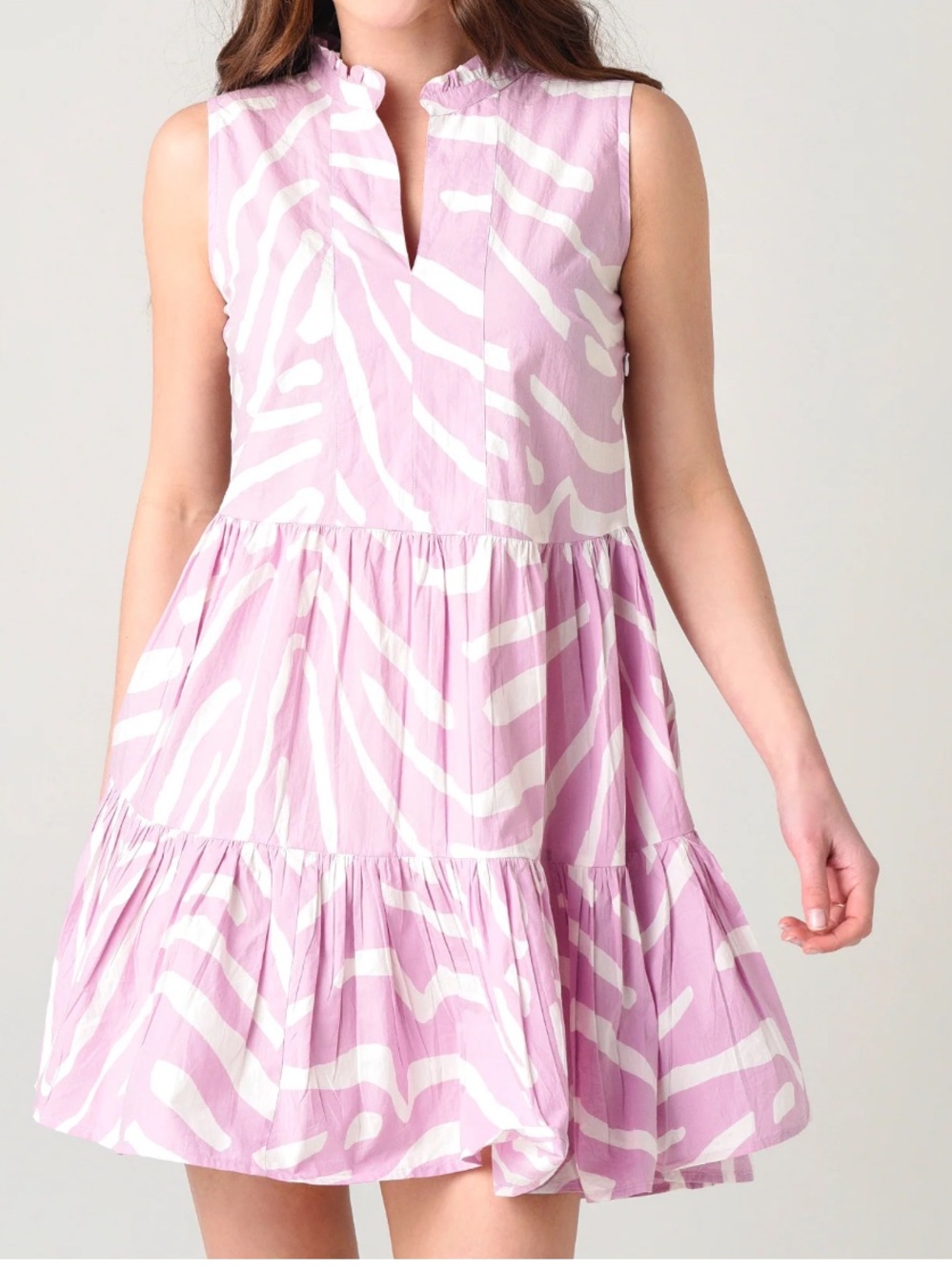 Oliphant Women's Yoke Dress Mini Ruffle Cotton boho chic